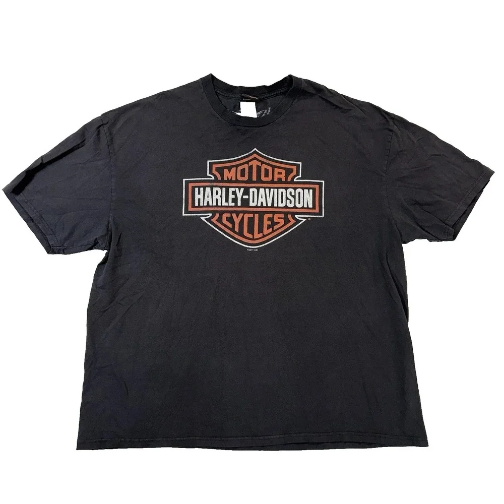 Harley Davidson Men's T-Shirt 3XL Las Vegas NV Black Biker Built Graphic VF 2011 - Picture 1 of 13